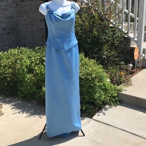 Vintage Jordan Formal Dress – Elegant Blue Sleeveless Gown, Size 2